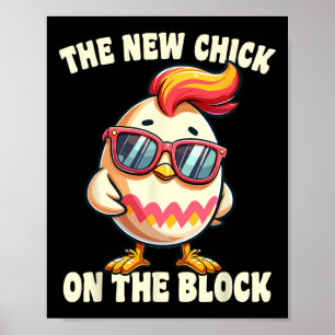 Girls New Chick On The Block Egg Hunting Easter Wo Poster