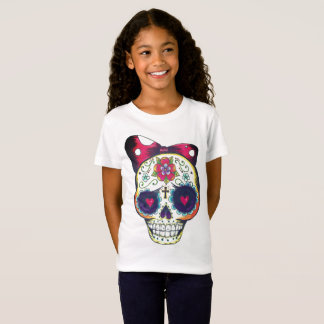girls new school sugar skull tee shirt