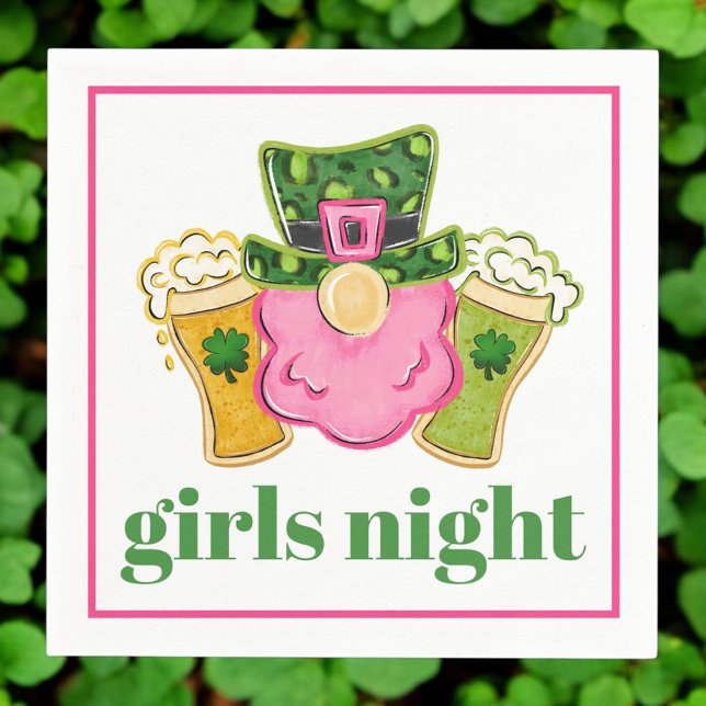 Girls Night Leprechaun Beer St Patrick's Day Napkin (Creator Uploaded)