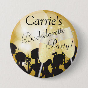 Girls Night Out Bachelorette Party in Gold Bokeh 7.5 Cm Round Badge