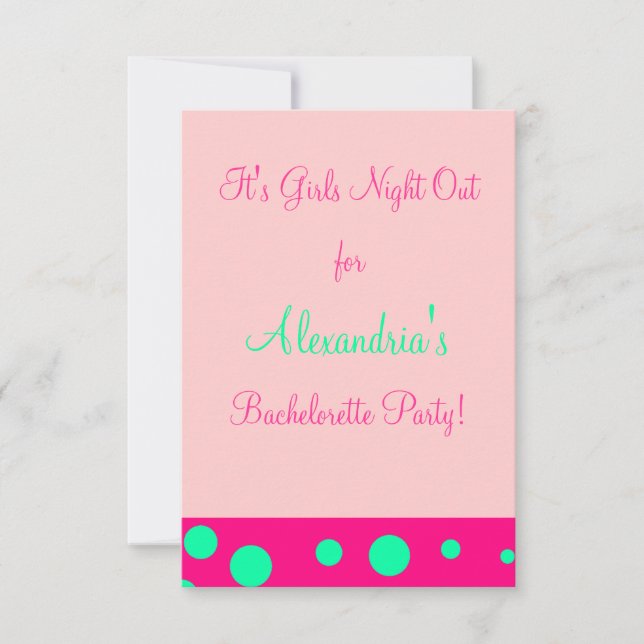 "Girls Night Out/Bachelorette Party" Invitation (Front)