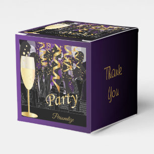 Girls Night Out Birthday Party   Metallic Purple Favour Box