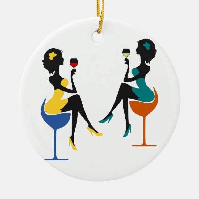 Girls Night Out Ceramic Ornament (Front)