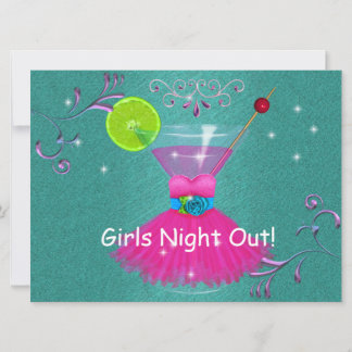 Girls Night OUT Invitations with Dress & Cosmo