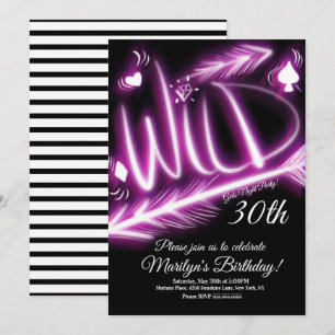 Girls Night Out Neon Wild 40th Birthday Any Age Invitation