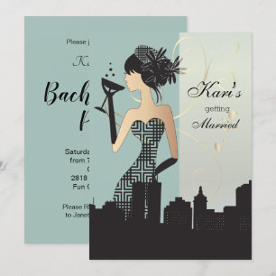 Girls Night Out Party - Blue Invitation