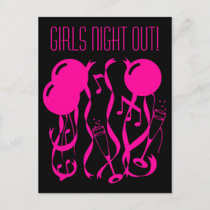 Girls night out party Custom postcards