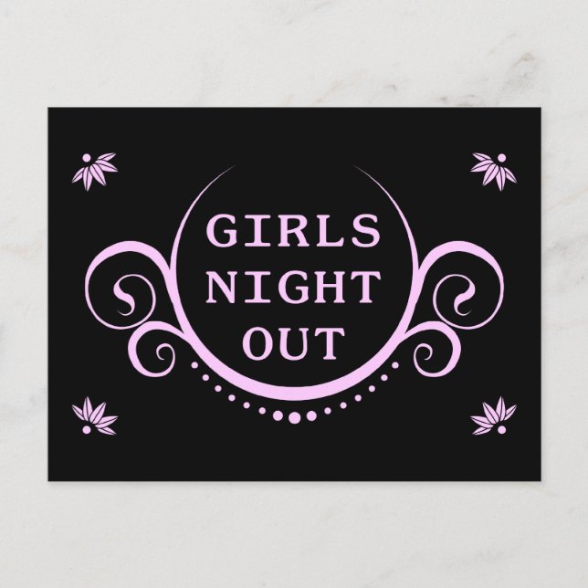 girls night out party invitation postcard (Front)