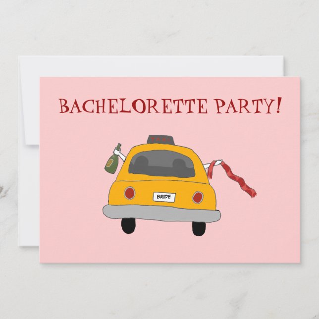 Girls' Night Out Taxi Bachelorette Party Invite (Front)
