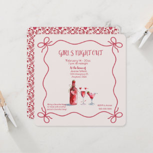 Girl's Night Out Valentine Party Invitation