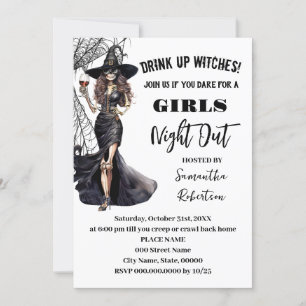 Girls Night Out Witches Annual Halloween Party Invitation