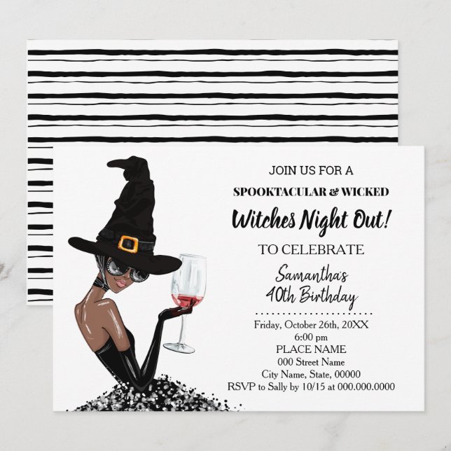 Girls Night Out Witches Halloween Birthday Party  Invitation (Front/Back)