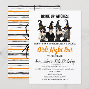 Girls night out Witches halloween Party Invitation
