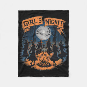 Girls' Night Witch Coven Halloween Design Spooky F Fleece Blanket