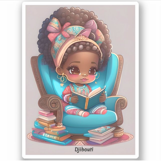 Girls of the World Reading - Djioubti (Front)