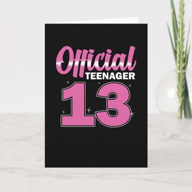Girls Official Teenager 13 Birthday Card (Front)