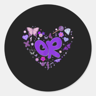 Girls Olivia First Name Personalised Groovy 80s He Classic Round Sticker