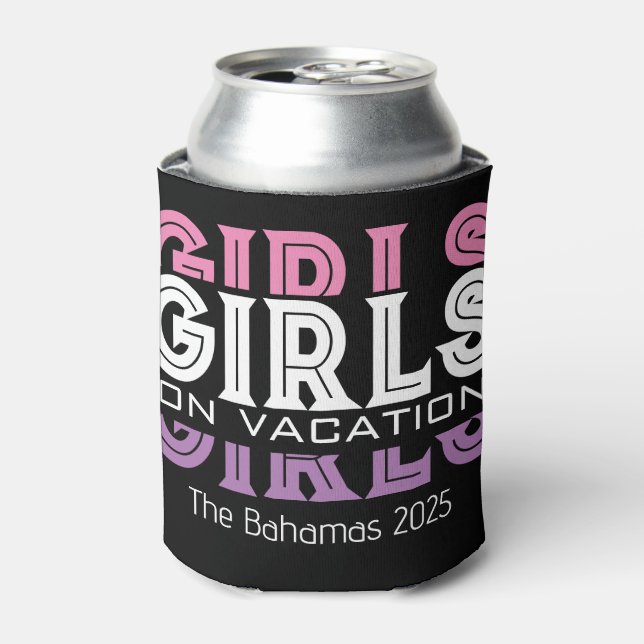 Girls on Vacation Personalised Can Cooler (Can Front)