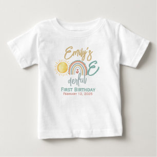 Girl's Onederful First Birthday Baby T-Shirt