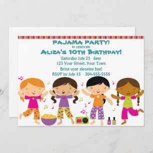 Girls Pajama Party Invitation