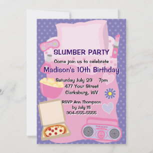 Girl's Pajama Party Invitation
