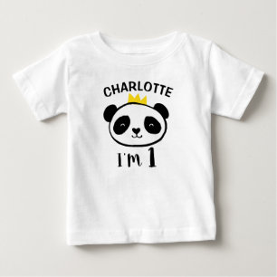 Girls Panda Bear Princess 1st Birthday T-Shirt