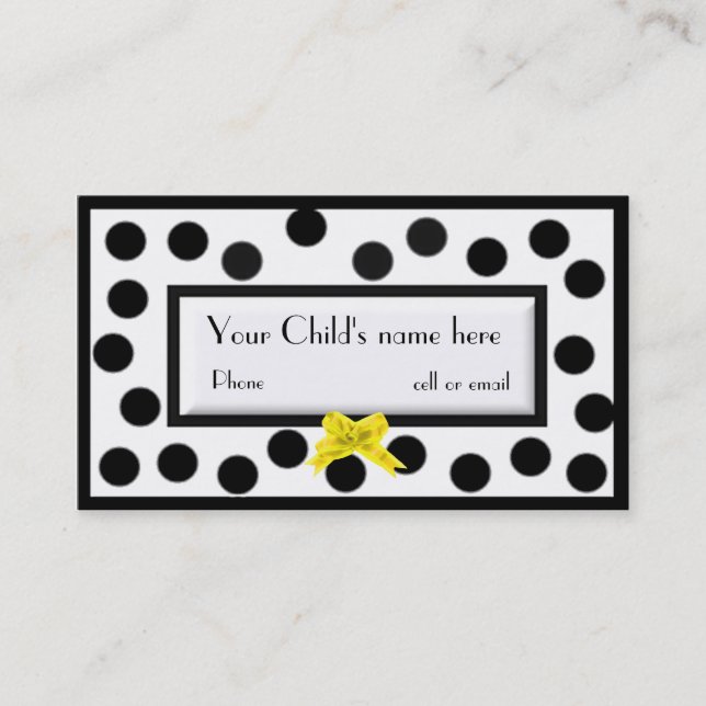 Girl's Paris high fashion calling Card (Front)
