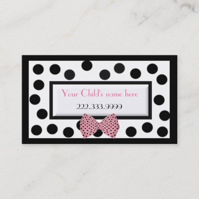 Girl's Paris high fashion calling card (Front)
