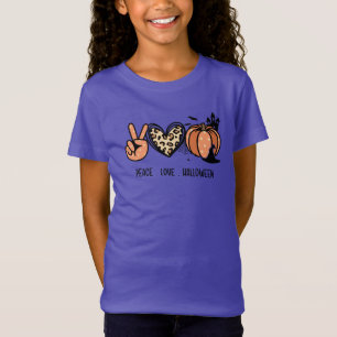 Girl's Peace Love & Halloween T-Shirt
