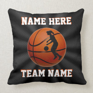 Girls Personalised Basketball Pillows Team Gifts