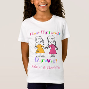 Girls Personalised Best Friends Forever T-Shirt