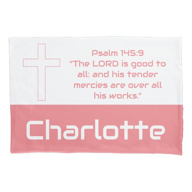 Girl's Personalised Biblical Pillow Case (Front)