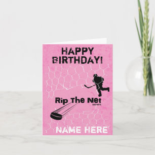 Girls Personalised Birthday Rip the Net Hockey Card