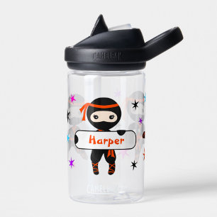 Girls Personalised Cute Ninja Kids Custom Name  Water Bottle