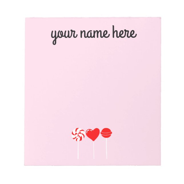 Girls Personalised Lollipop Notepad (Front)