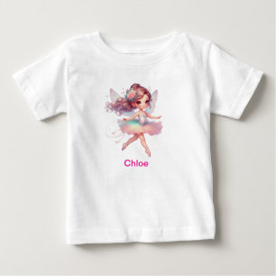 Girls personalised name ballerina baby T-Shirt