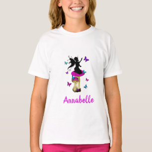 Girls Personalised Name Fairy Princess T-Shirt