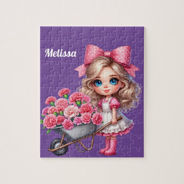 Girls Personalised name Jigsaw Puzzle (Vertical)
