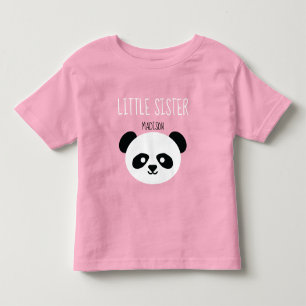 Girls Personalised Panda Kawaii Little Sister Toddler T-Shirt