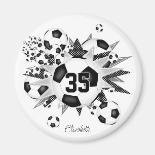 girls personalised soccer ball blowout magnet