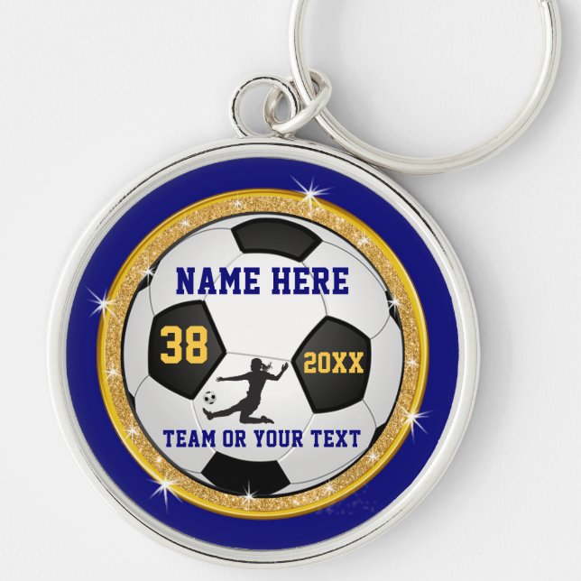 GIRLS Personalised Soccer Senior Night Gift Ideas Key Ring (Front)