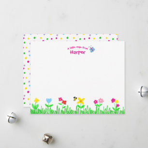 Girls personalised Stationery Set  Holiday Card