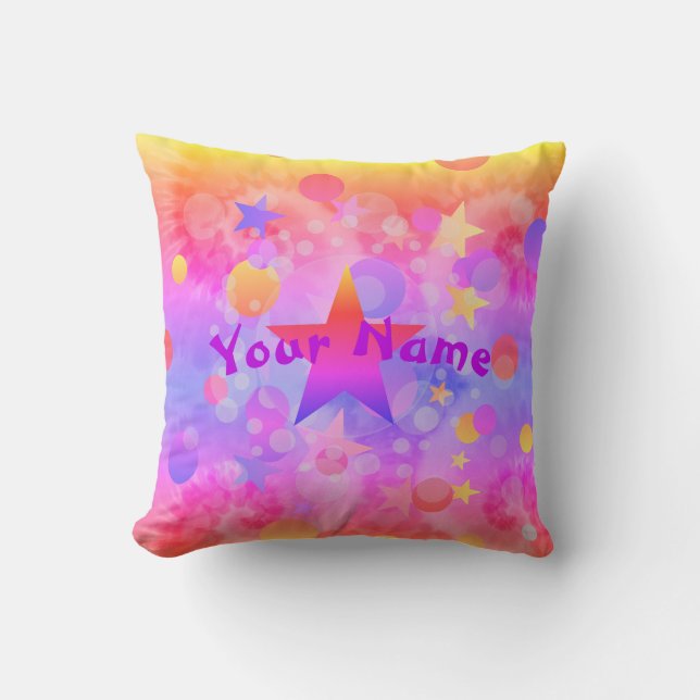 Girl's Personalised Throw Pillow HAMbyWG (Front)