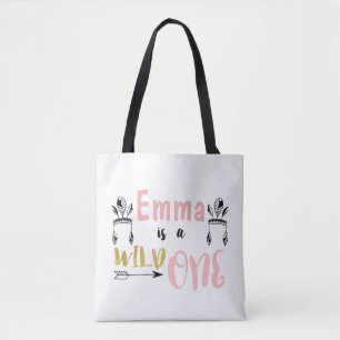 Girls Personalised Wild One Baby Tote