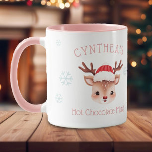 Girls Personalized Reindeer Hot Chocolate Mug