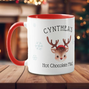 Girls Personalized Reindeer Hot Chocolate Mug