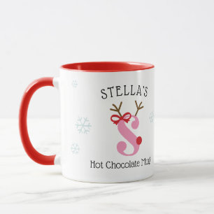 Girls Personalized Reindeer S Hot Chocolate Mug
