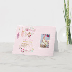 Girls PHOTO Baptism Christening Gift Proverb 31:25 Card