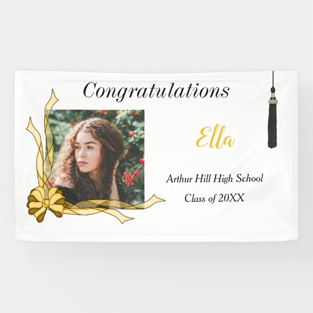 Girl's Photo Graduation Banner (Horizontal)