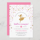 Girl's Pink and Gold Ballerina Pirouette Birthday Invitation<br><div class="desc">Centre stage - here is your glittering ballerina, a point, mid-pirouette. Surrounding her are showers of confetti: cute pastel pink stars, purple streamers and ribbons, gold glitter baubles and delicate little stars for the starlet. The text reads, 'please join us for tutus and twirls'. This fun invitation reverses to a...</div>